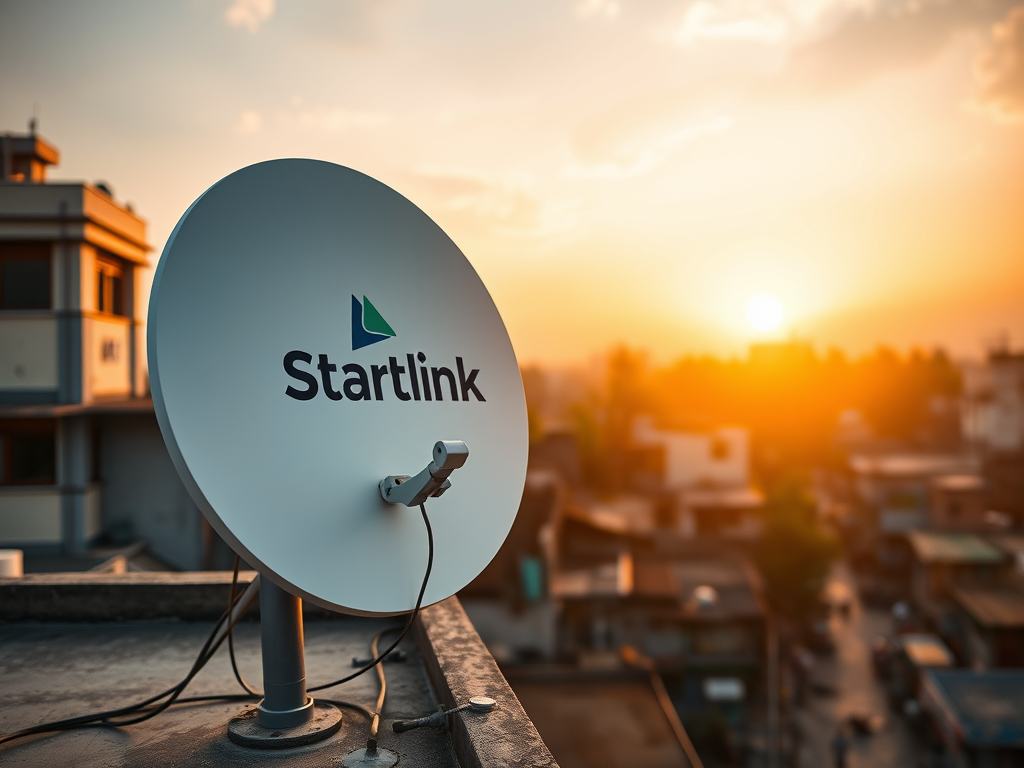 Starlink satellite concept image in Bangladesh – AI generated